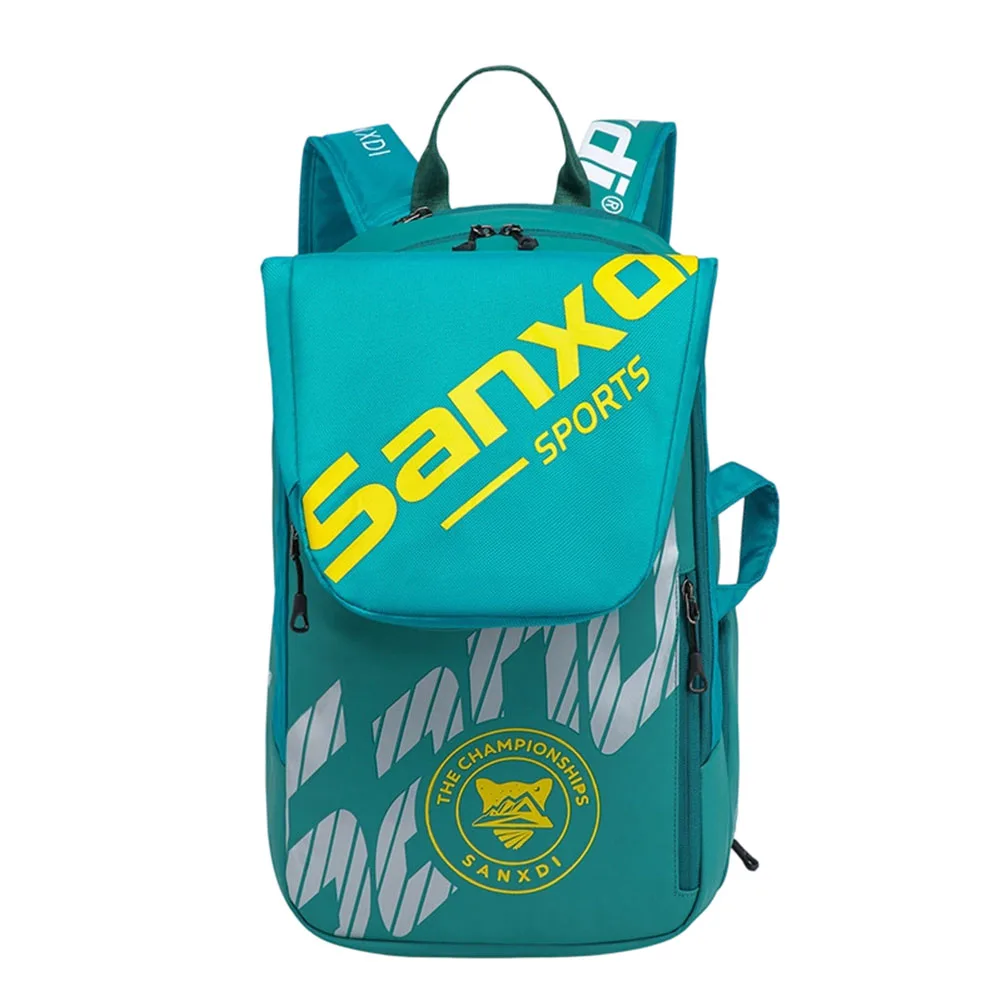 Backpack Designed for Tennis Paddles and Rackets Featuring Dedicated Laptop Sleeve and Separate Shoe Compartment