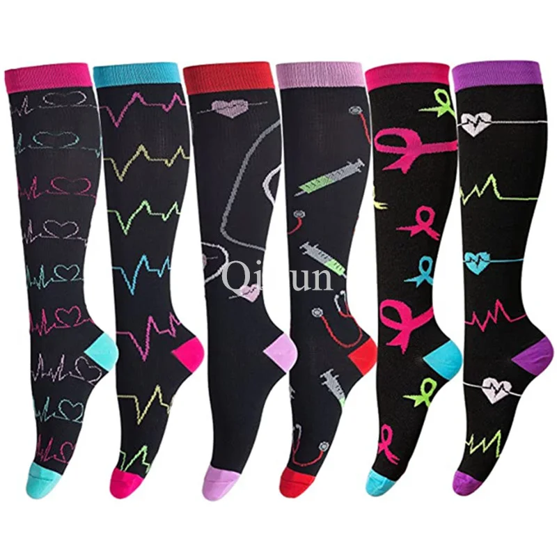 Nurse Compression Socks Running Women & Men Socks for Flight Travel Athletic Crossfit Outdoor Cycling Long Pressure Stockings