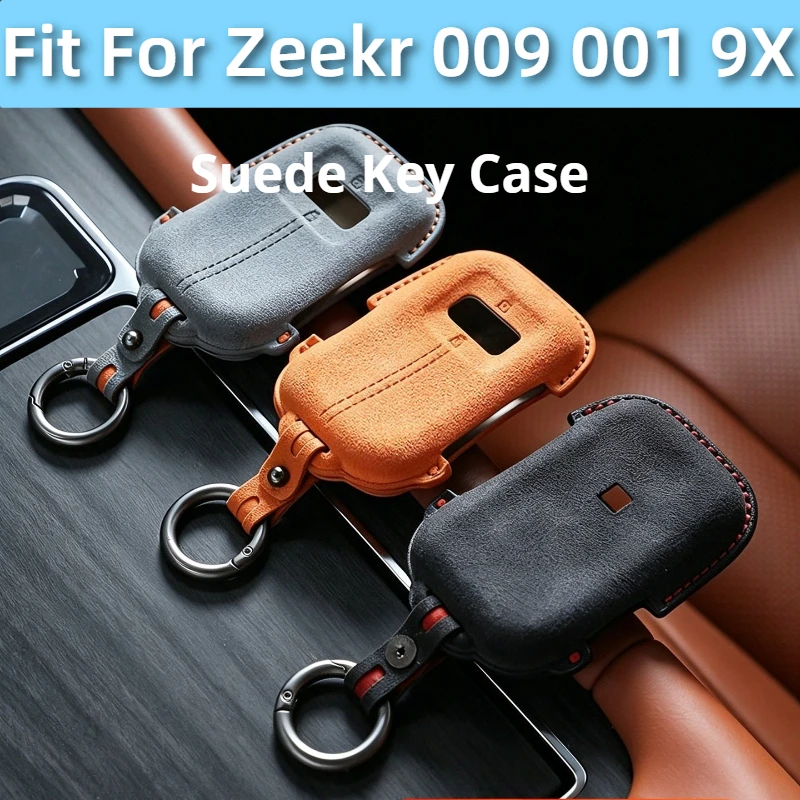 Fit For Zeekr 009 001 9X Car 3D Suede Key Holder Shell Buckle Premium Interior Modification Key Cover