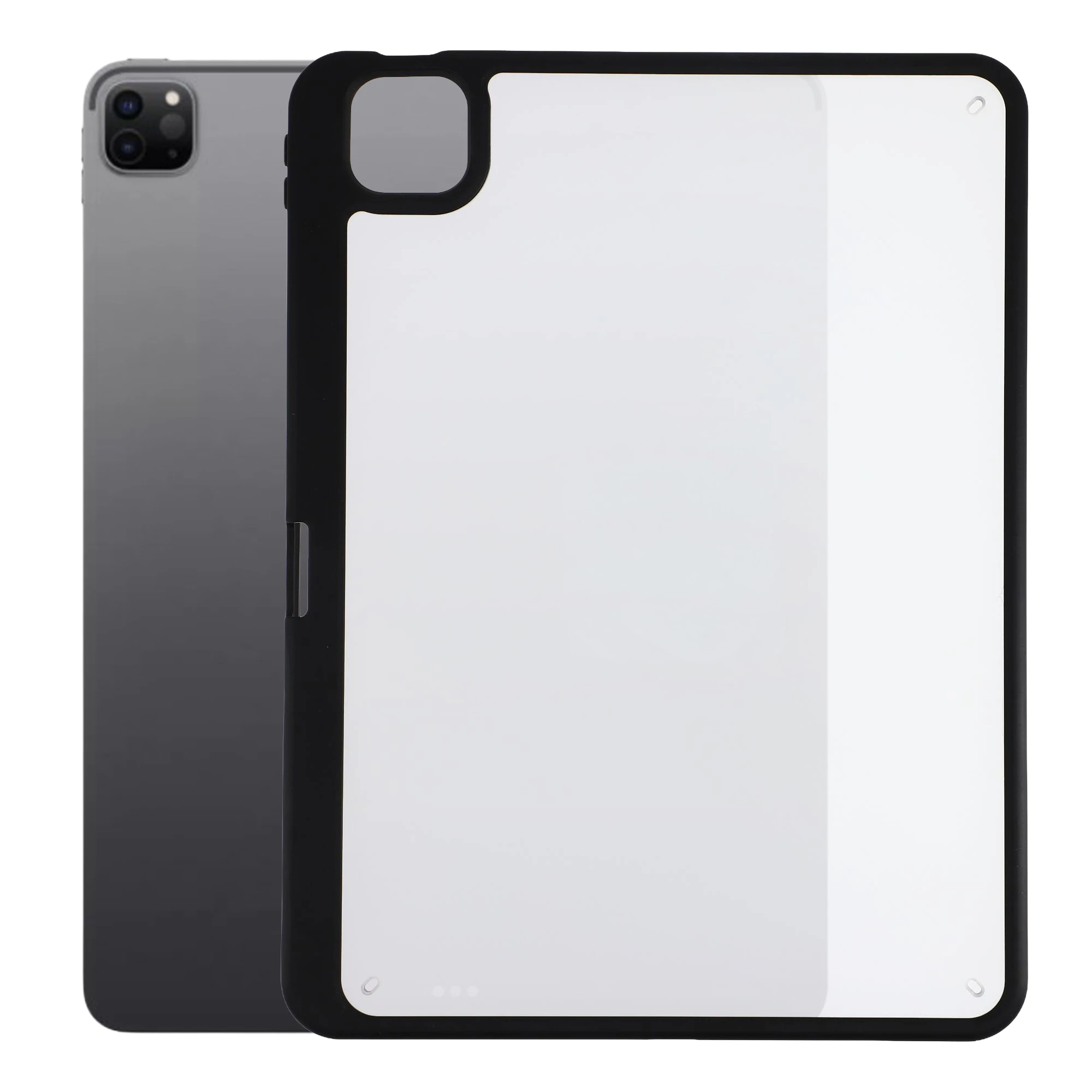 Case for iPad Pro 11 (2022) / (2021) / (2020) / (2018) Anti Drop Matte PC + TPU Protective Cover with Pencil Holder - Matte Blac