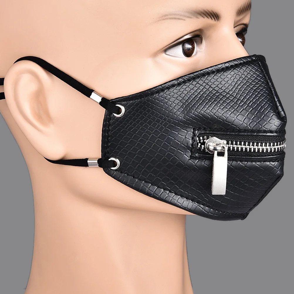 قناع وجه أسود للجنسين بتصميم سحاب مقاوم للرياح والغبار لعروض المسرح الرياضي في الهواء الطلق