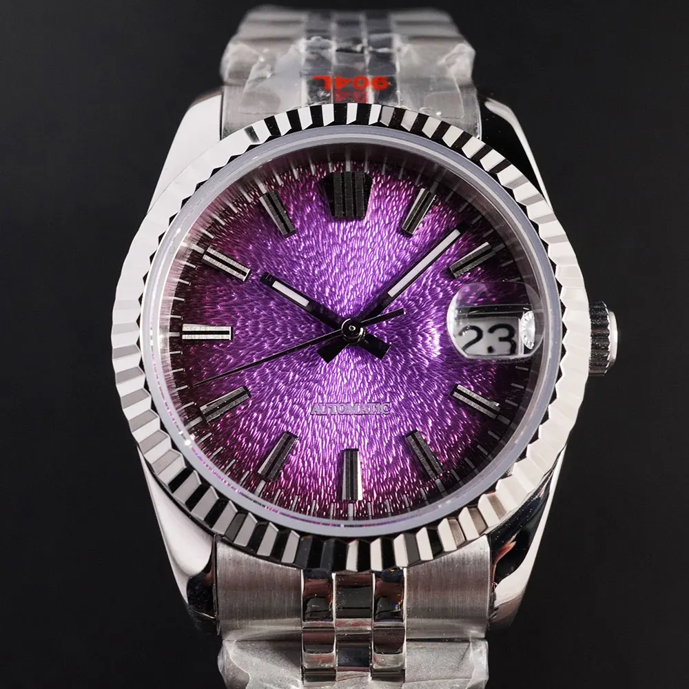 New Datejust Purple Automatic Watch 316L Stainless Steel Sapphire Glass with NH35 Movement Hot Selling Men's Watch