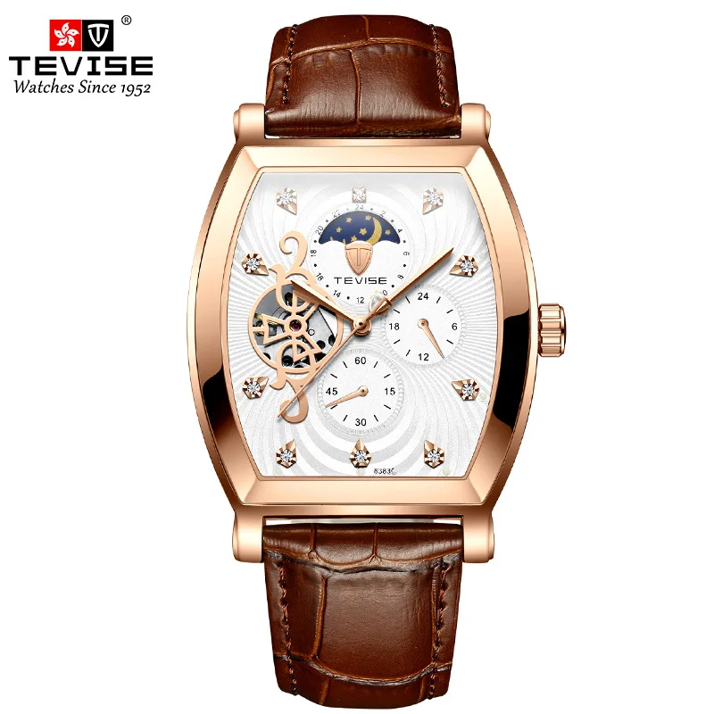 WebsiteSwitzerlandTEVISEWine Barrel reloj automático para hombre, Tourbillon nicho, gama alta, lujo asequible, reloj famoso, oficial