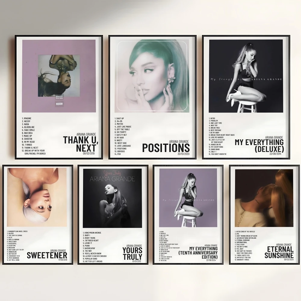 A-Ariana Grande Painting Calligraphy Wall Art HD Canvas Oil Painting Posters Prints Home Bedroom Decor Gift