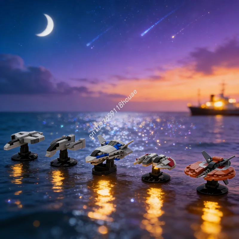290 pièces MOC Collection de vaisseaux spatiaux Starfighter Modèles de blocs de construction Architecture Cadeau de Noël DIY Idée créative Jouet Éducation