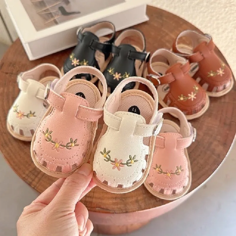 

HAIZHIW Infant Baby Boy Girls Sandals Summer Baby Wedding Dress Flat Shoes Newborn Crib Shoes First Walkers Prewalkers Shoes ﻿ ﻿