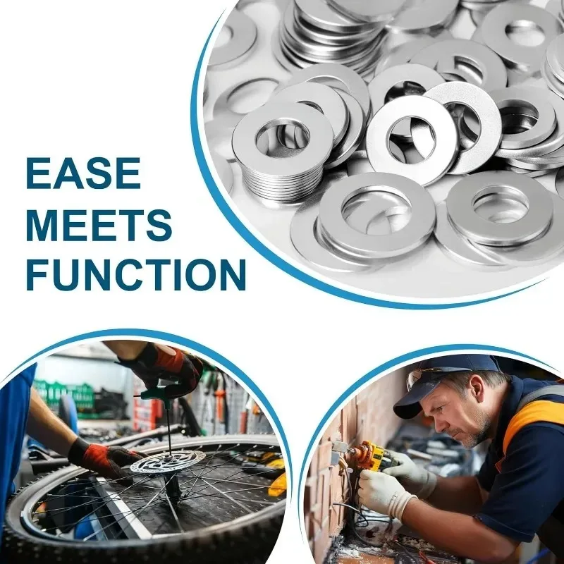 304 Stainless Steel Flat Washers, M4 M8 Oversized Round Plain Gasket Shim, Thick Thin Metal Spacer for Industrial Fastener Use