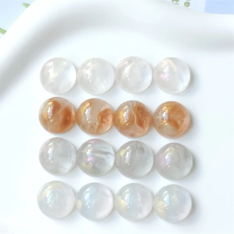 Free shipping 100pcs/lot 14mm 18mm 20mm color print geometry round shape resin cabochon beads diy jewelry garment hair accessory