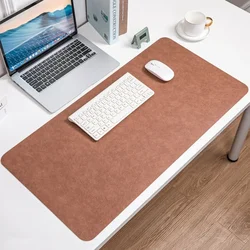 Retro Cowhide Patterned Desk Pad,Double-sided Dirt Resistant Mouse Mat,Ready Elegant Office Computer Pad,Writing PVC Leather Pad