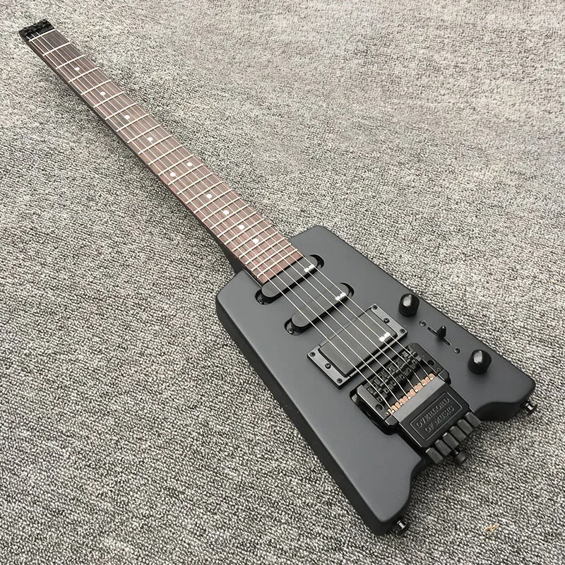 Headless Electric Guitar With 6 Strings Portable Metal MusicTravel Musical Instrument Basswood GT-PRO Matte Black And White