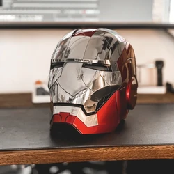 Iron Man Helmet 1:1 Mk5 The Avengers Voice Control Eyes Light Model Toys For Adult Electric Wearable Opening Helmet Xmas Gif