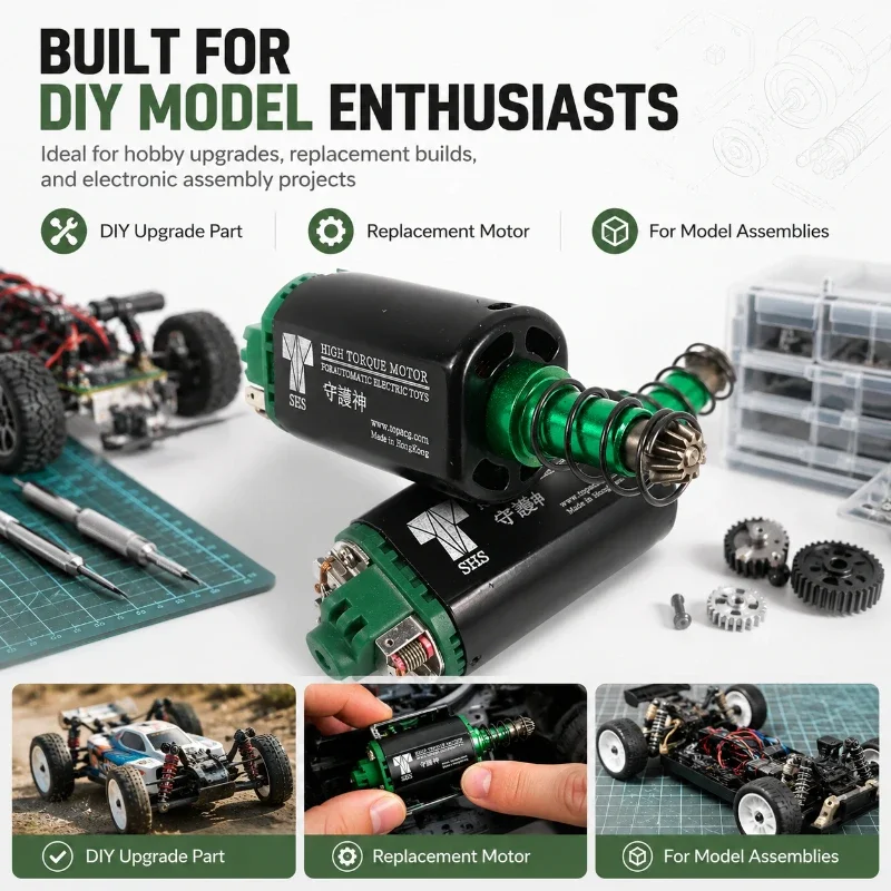 Matte Black Shell SHS Drive Motor Green Connector Wearproof Brush Hobby Leisure Model Upgrade Spare Parts