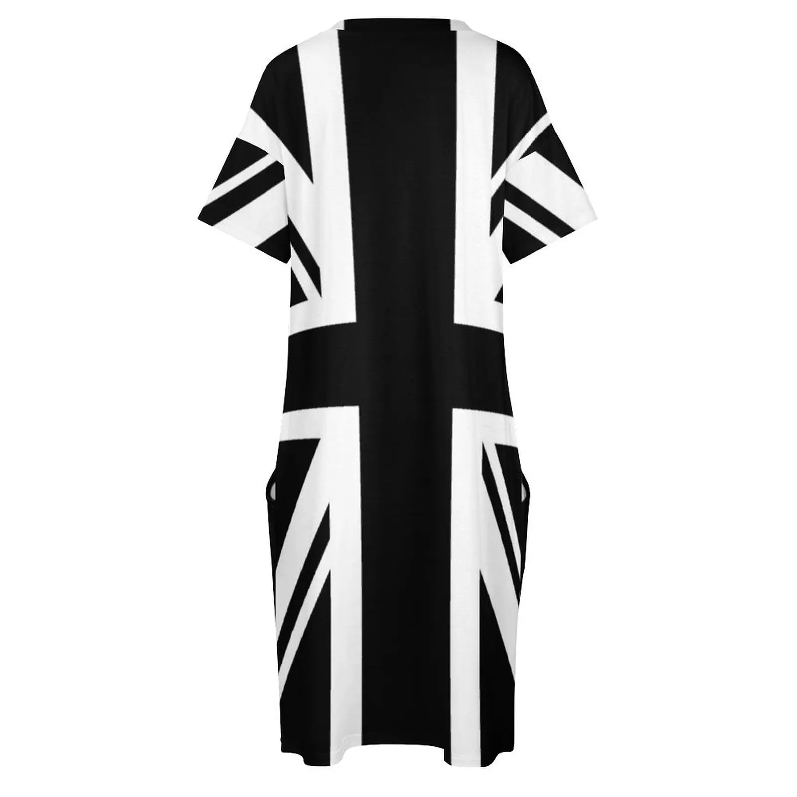 Union Jack B & W lose Tasche Kleid Damen bekleidung Frauen elegante lose Kleider Abendkleider