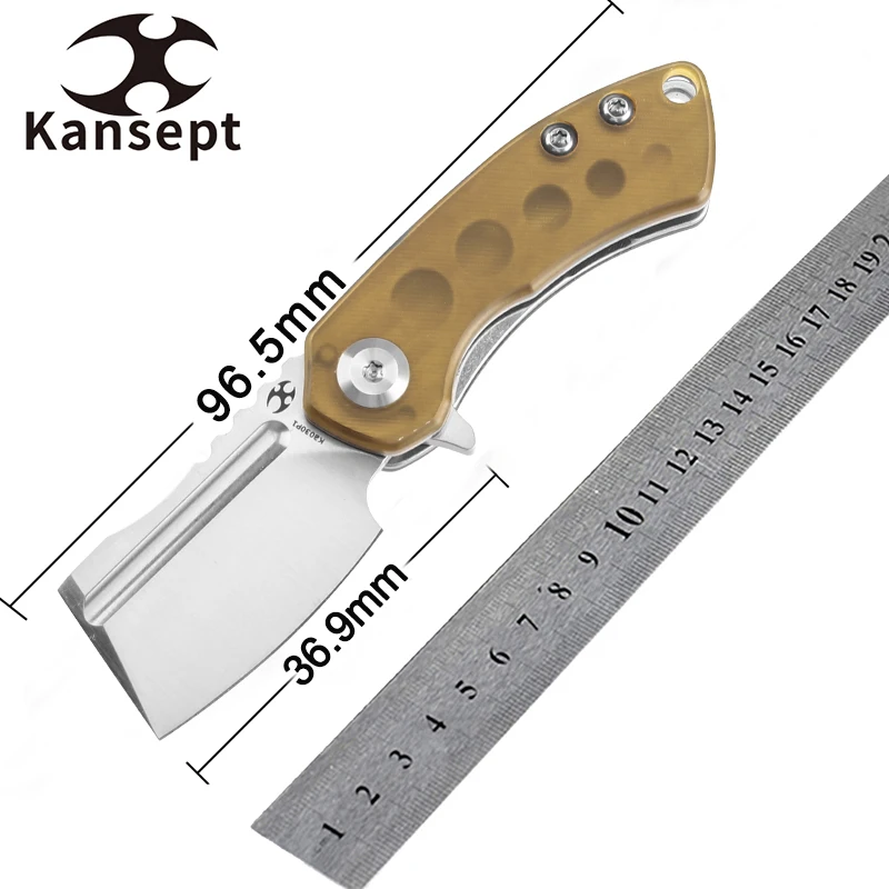 

Kansept Knives Mini Korvid K3030P1 1.45'' Satin CPM S35VN and Amber PEI/Ultem Koch Tools Design for EDC Carry Best Holiday Gift