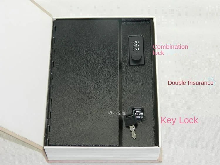 26x20x6cm Password Key Double Lock Hidden Safe Deposit Tank Creative Christmas Gift Storage Box Metal