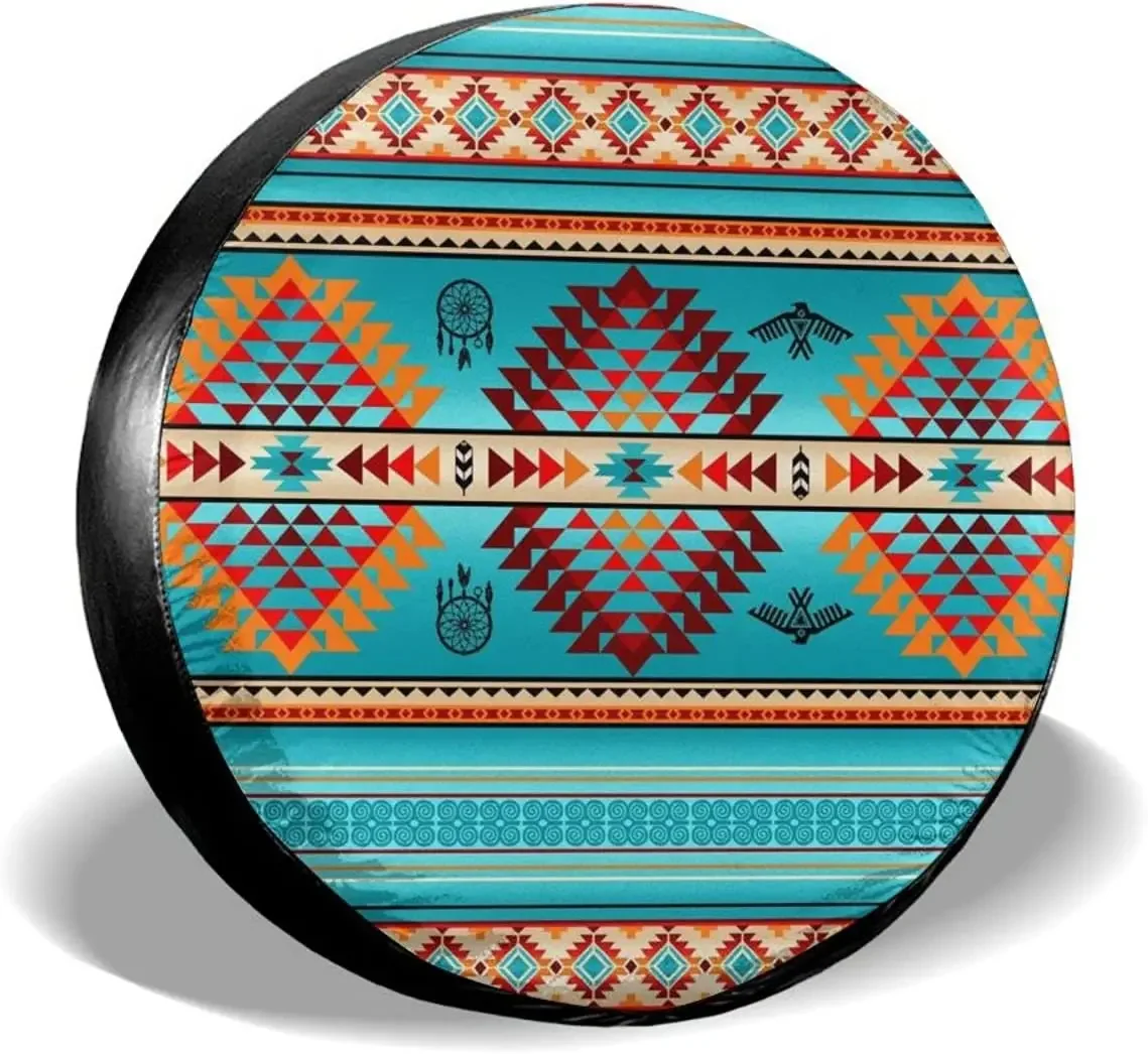 Fall Southwest Aztec Dream Catcher Eagle Turquoise Spare Tire Covers Cute Car Accessories For Women Rv Tire Covers For Trailers