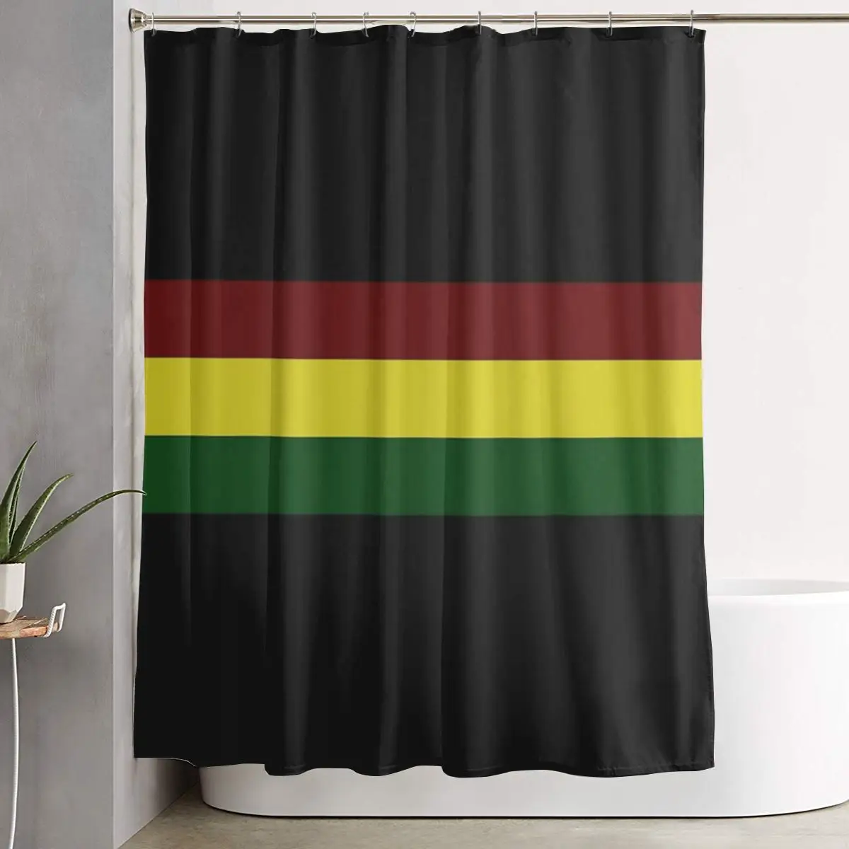 

Rasta Flag Rasta Stripe Shower Curtain Bathroom Polyester Waterproof Bath Curtains with Hooks