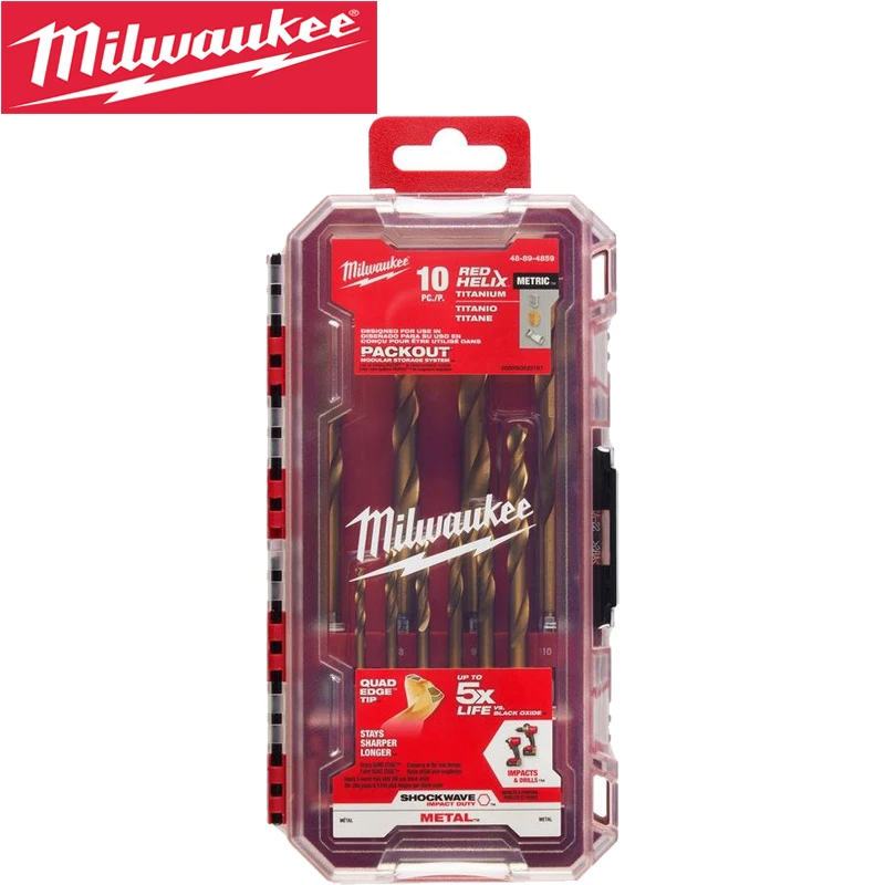 

Milwaukee 48-89-4859 10 шт. набор метрических титановых долговечных сверл набор сверл с завитками аксессуары для электроинструмента