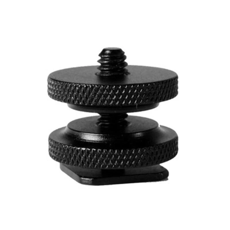 Doppel Mutter Kalten 1/4 Hot Shoe Mount Telefon Halter Adapter Halterung Für Kamera Y4QF – Detail 2