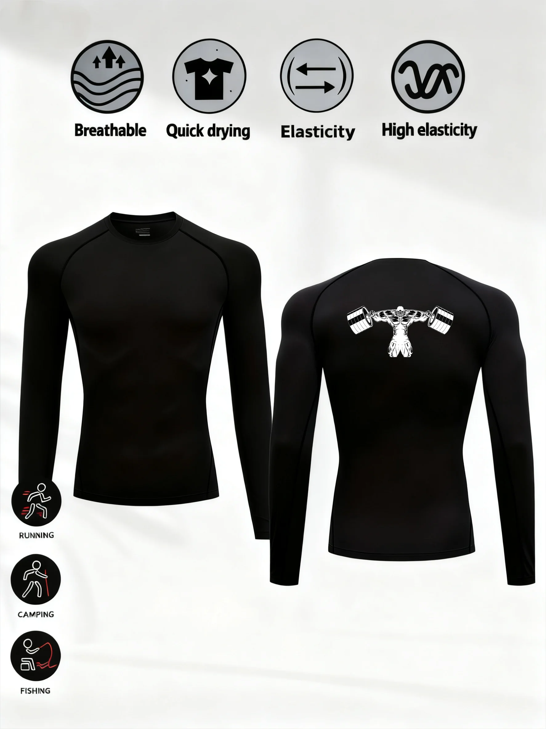 camiseta-de-corrida-hercules-impressao-secagem-rapida-musculacao-esporte-camisa-manga-longa-compressao-superior-fitness-apertado-rashgard-ginasio-camiseta