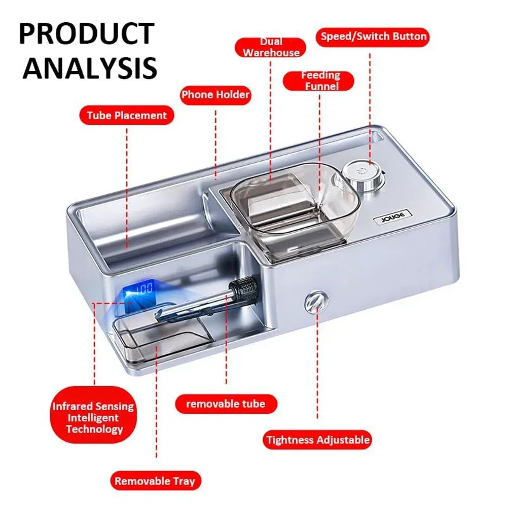 5.5/6.5/8 مللي متر الأشعة تحت الحمراء الكهربائية التلقائي آلة لف السجائر حاقن التبغ طحن الأسطوانة ماكينة حشو الأدوات للرجال