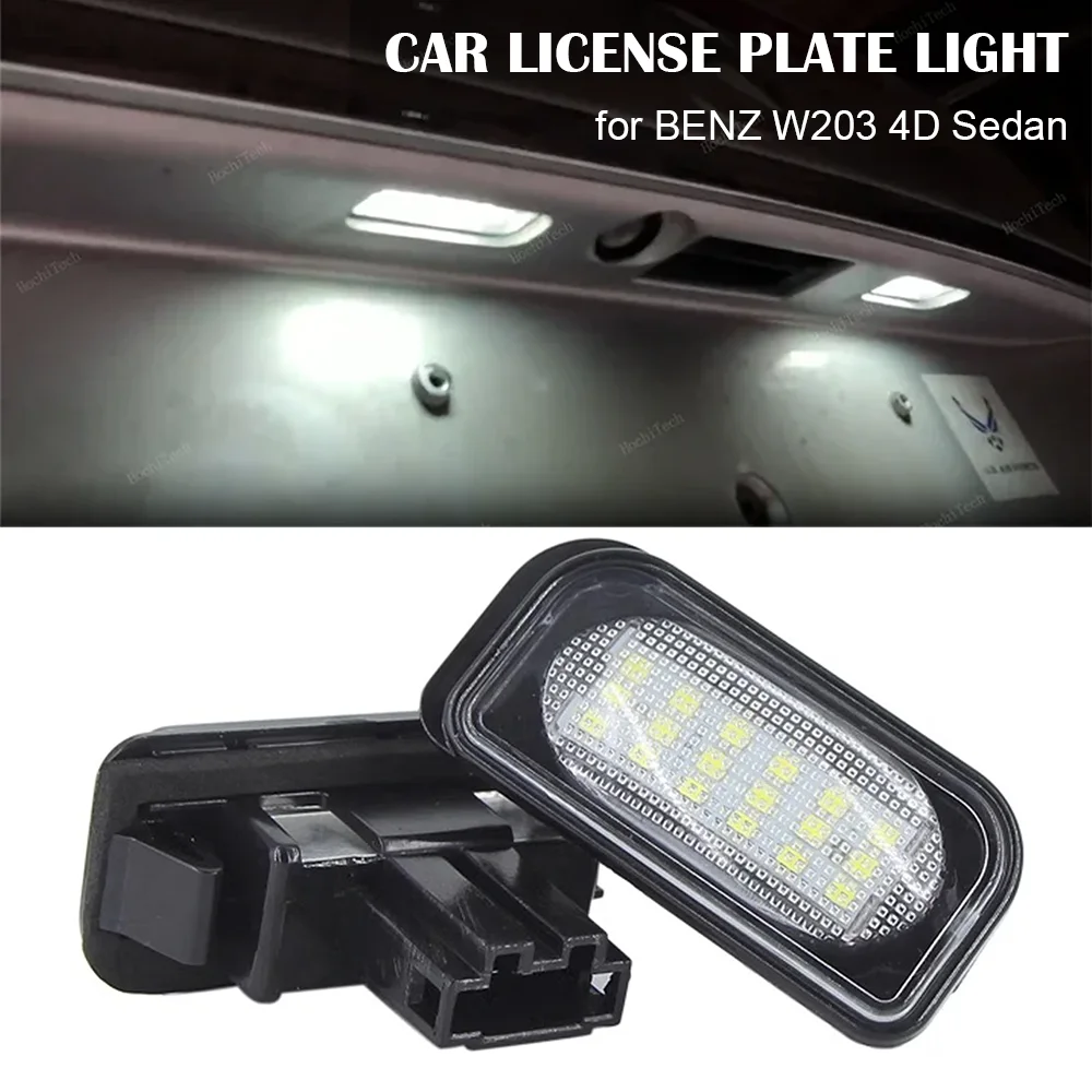 

Car License Plate LED Lamp 6500K White License Illumination High Brightness Number Plate Lights for Mercedes Benz W203 4D Canbus