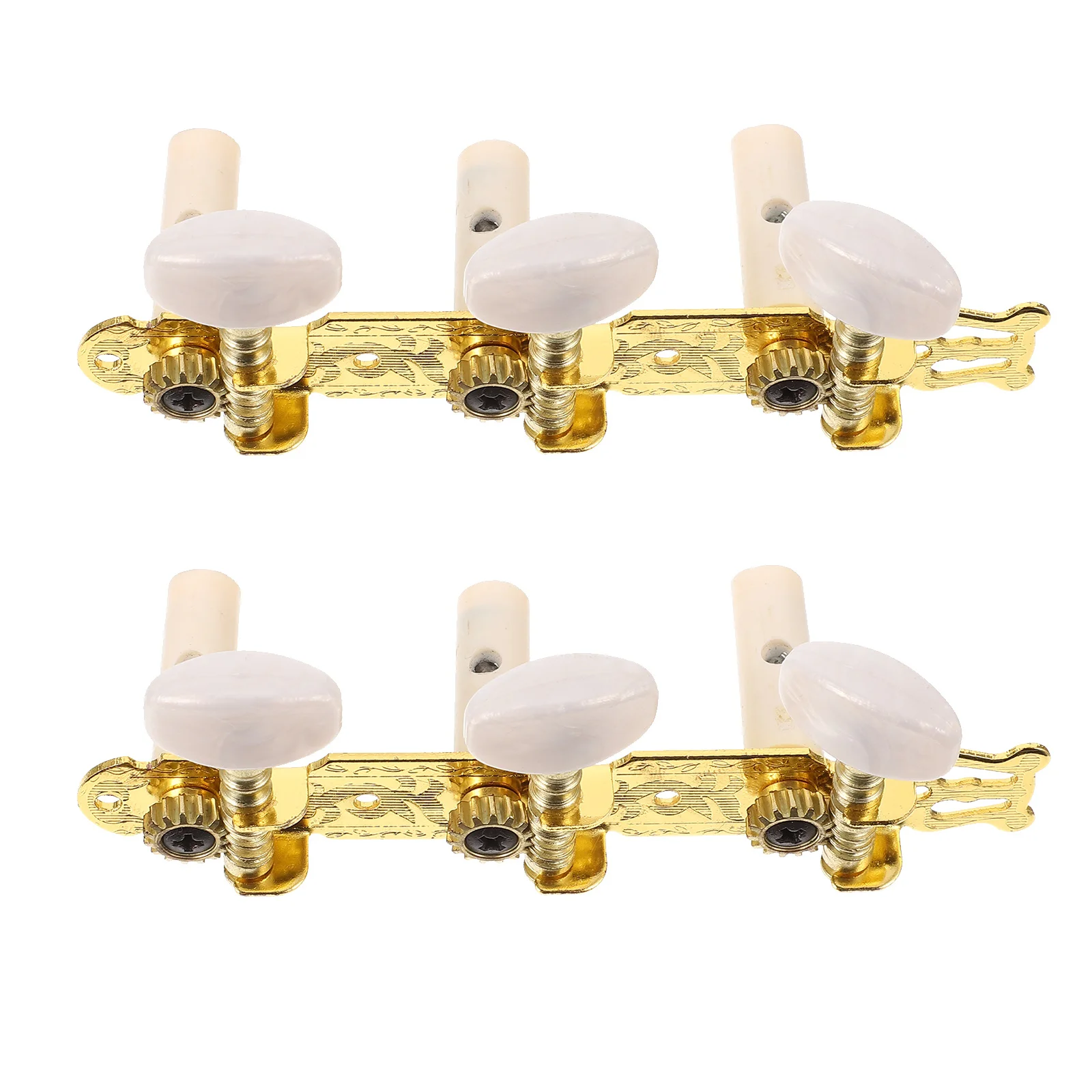 Triple Tuners Guitar Tuning Pegs Set Classical Keys Acrylic Handle + A3 Steel Bottom Plate Easy-cut Iron String