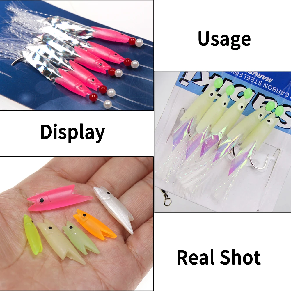 Elllv Cabezas de Pez Luminosas – Señuelo Sabiki para Pesca - imagen 5