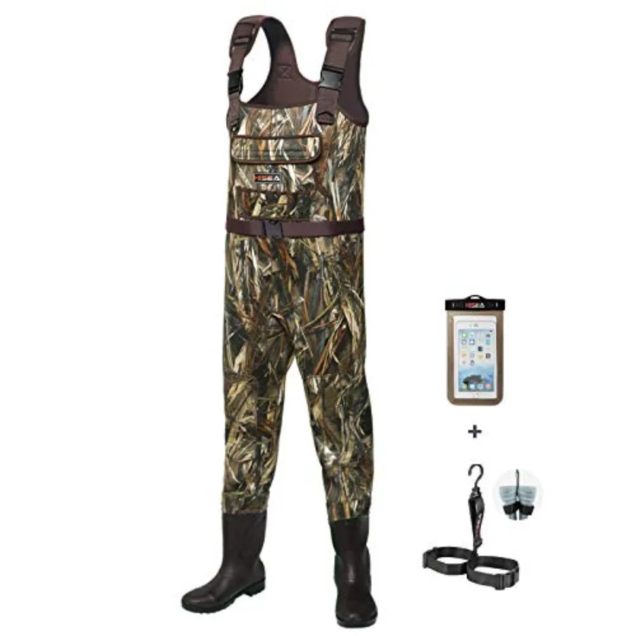 

Men's Insulated Neoprene Waterproof Chest Waders with 200G Boots for Duck Hunting and Fishing Black