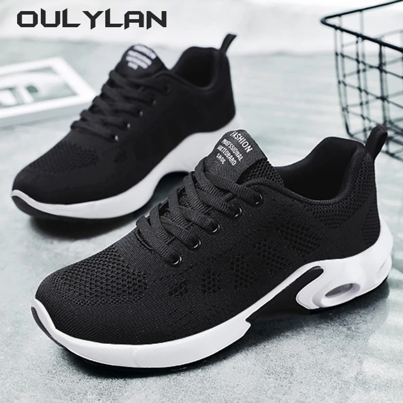 Outdoor Sports Shoes Fashion Women\'s Shoes Casual Breathable and Lightweight Women Lace Up Air Cushion Shoes Large Size 36~44