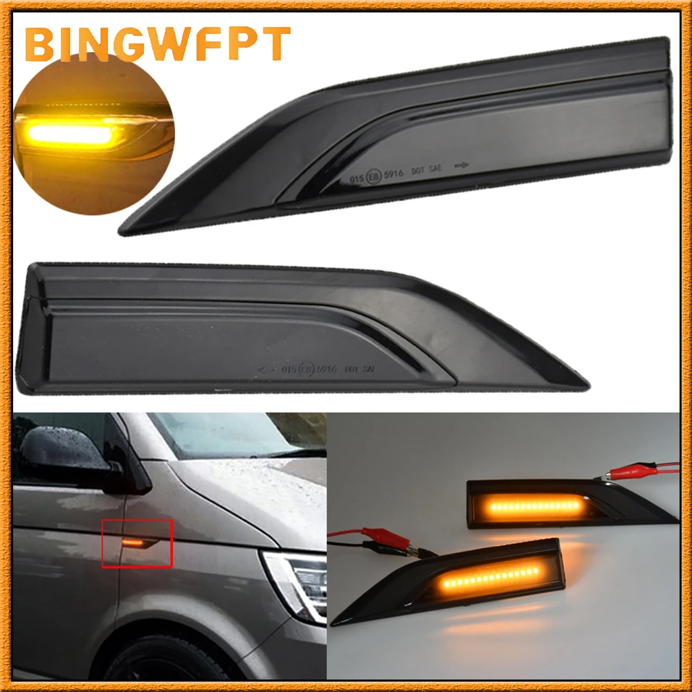 

Динамический светодиодный повторитель указателей поворота, последовательный для VW Transporter T6 Multivan Caddy 2016, мигающий боковой габаритный фонарь