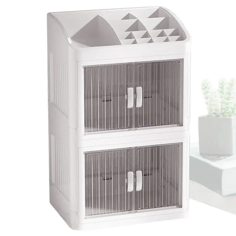 

Beauty Storage Box Skin Care Display Case With 3-layer Cosmetic Supplies Display Large Capacity For Desktop Dresser Bathroom