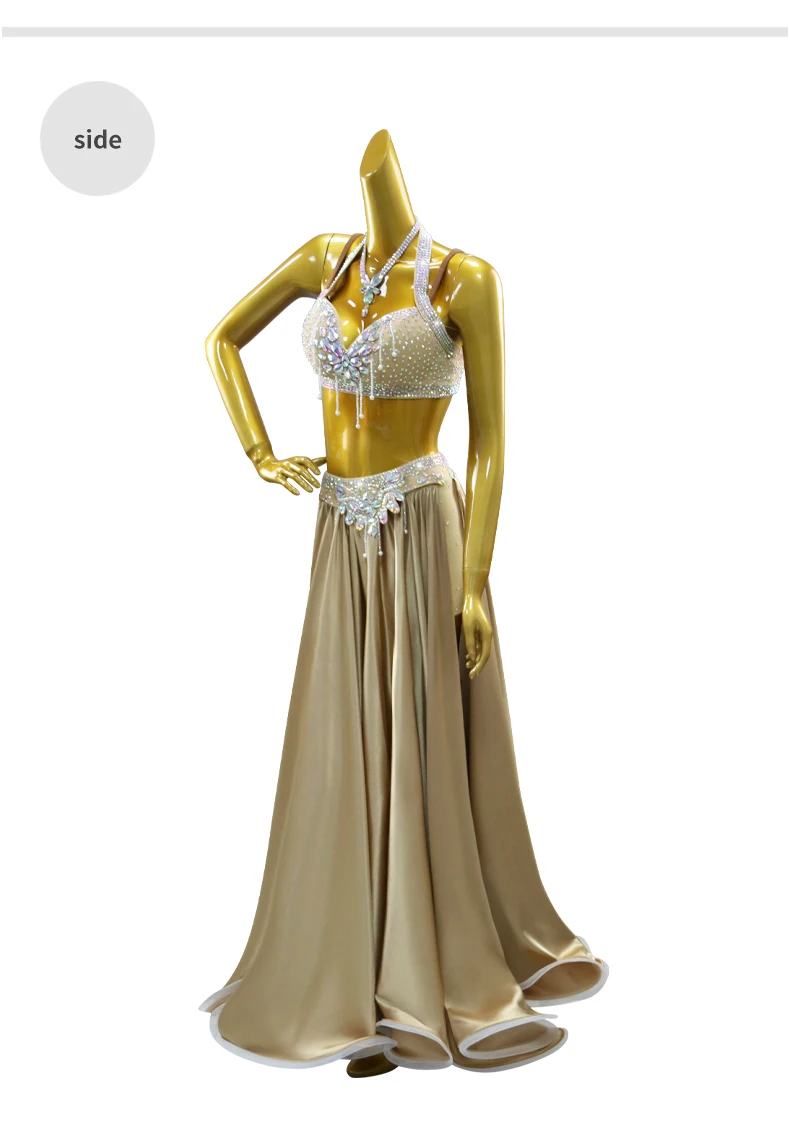 Damen Abendkleid für Bauchtanz, Tanzkostüm, Zigeuner-Auftrittskleidung, Mädchen-Übungskleidung, Orientalisches Karneval-Bühnenoutfit – Detail 8