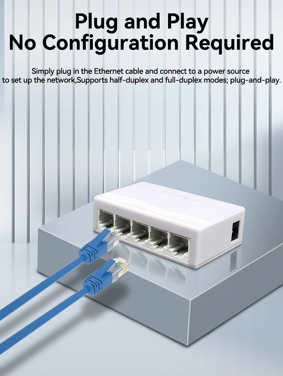 HORACO 5-Port Gigabit Netzwerk-Switch Unmanaged 1000M Mini-Switch Desktop Plug-and-Play Ethernet-Switch – Detail 5