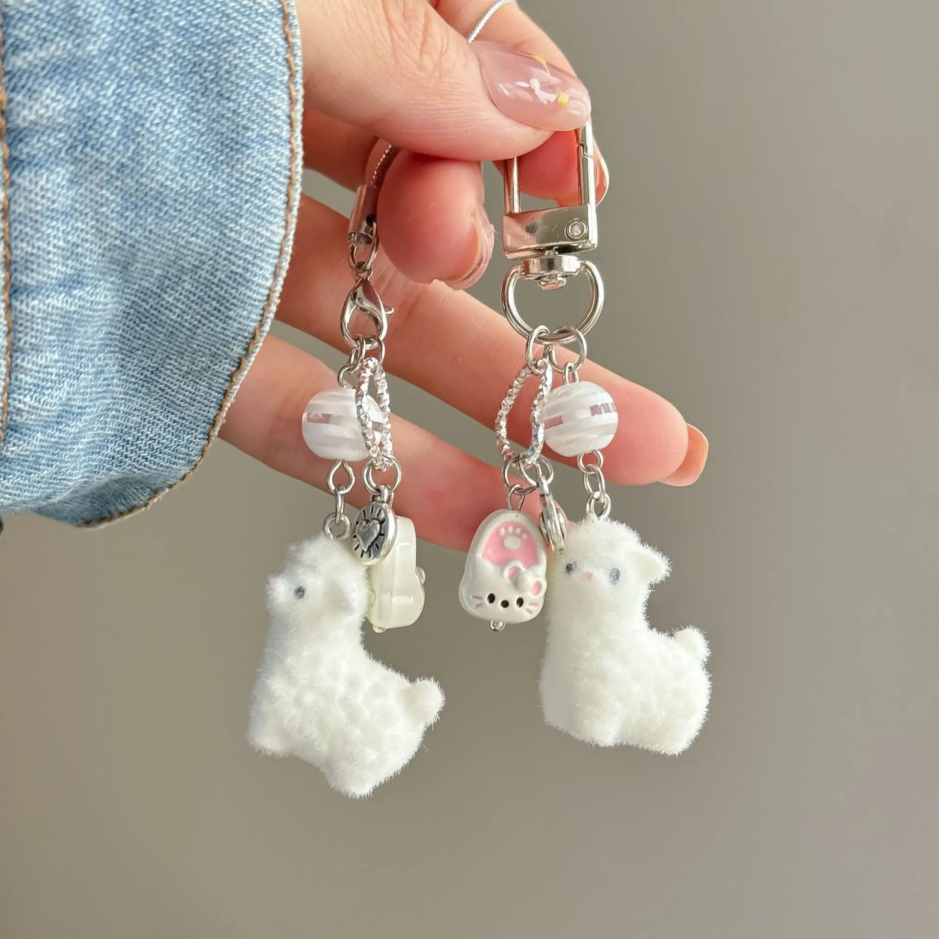 

Kawaii Alpaca Phone Strap Cartoon Korean Style Short Keychain Lanyard For iPhone Case Schoolbag Decoration Pendant Friend Gift