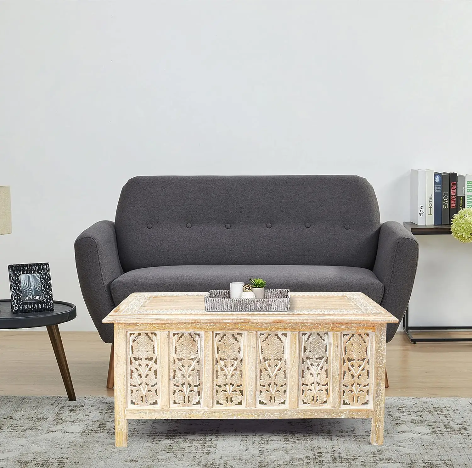 

Coffee Table, Vintage Coffee Table Wood, Modern Wooden Coffee Table, Side Tables, Living Room Side Table for Magazines