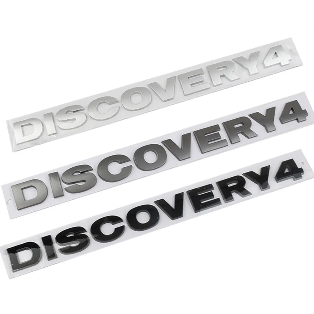 3d ABS Chrome Black Logo DISCOVERY 4 Letters Badge Car Rear Trunk Badge For Land Rover Range Rover Discovery 4 Emblem Accessorie