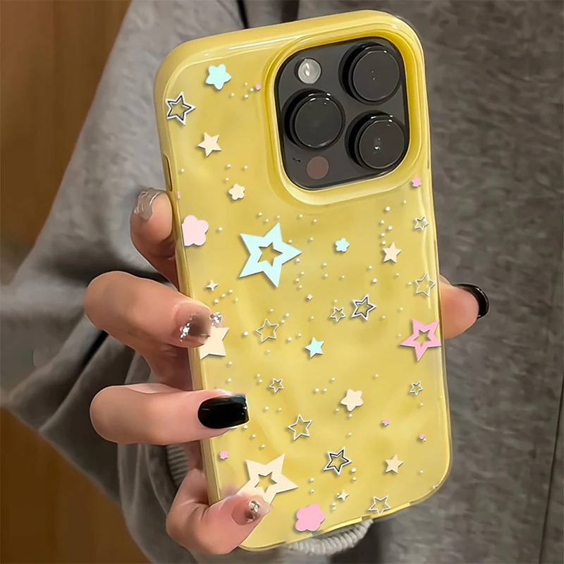 Koreanische INS Star Kreativ-Handyhülle für iPhone 17 16 15 11 14 13 12 Pro Max Plus 17Air Falten-Wellen-Design Weiche Silikon-TPU-Schutzhülle – Detail 6