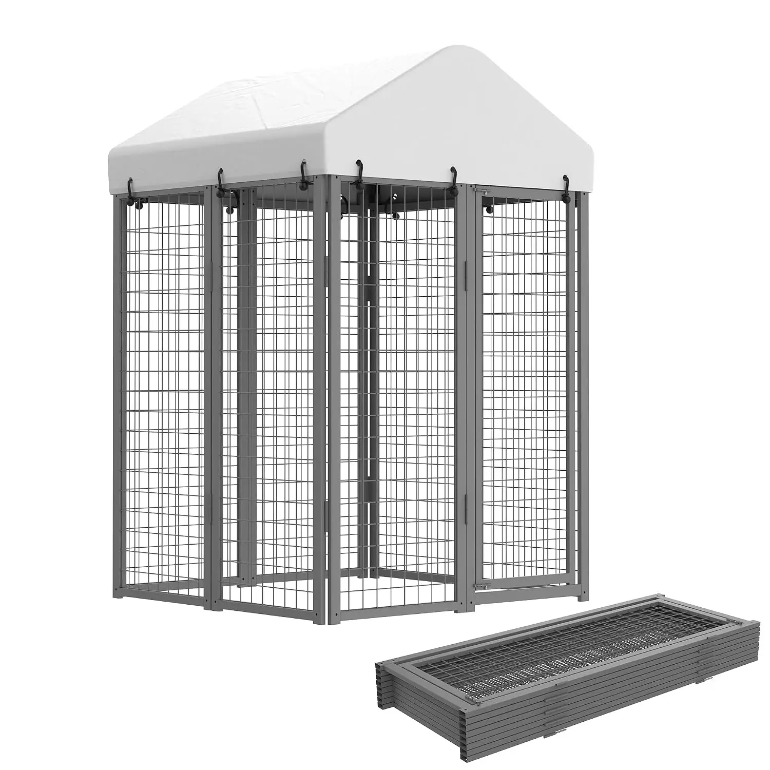 4x4 ft Outdoor Dog Kennel, Collapsible Pen for Medium Dogs, Customized