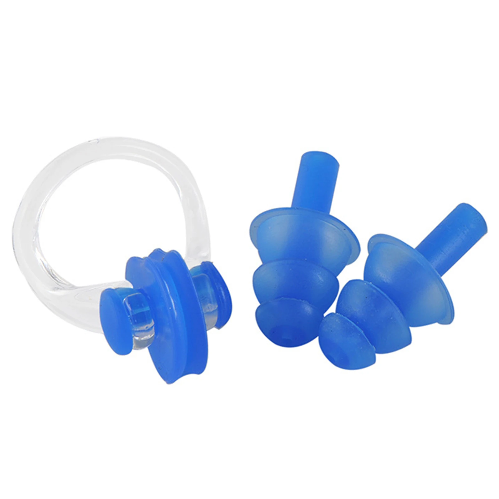Soft Silicone Swimming Earplugs Nose Clip Set Surfing Diving Equipment