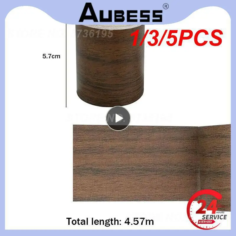 1/3/5PCS Wood Grain Skirting Waist Line Self Adhesive Home Decor Improvement Repair Subsidies Stickers Furniture Renovation