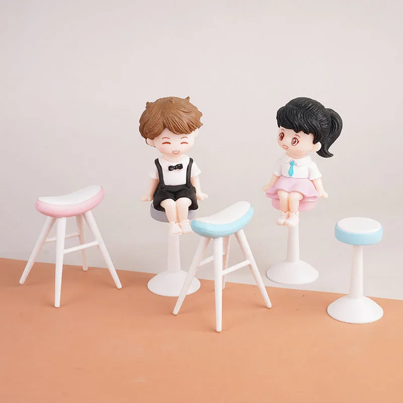 

5 Pcs House Stool Ornaments Toys Dollhouse Plastic Chair Models Scene Props