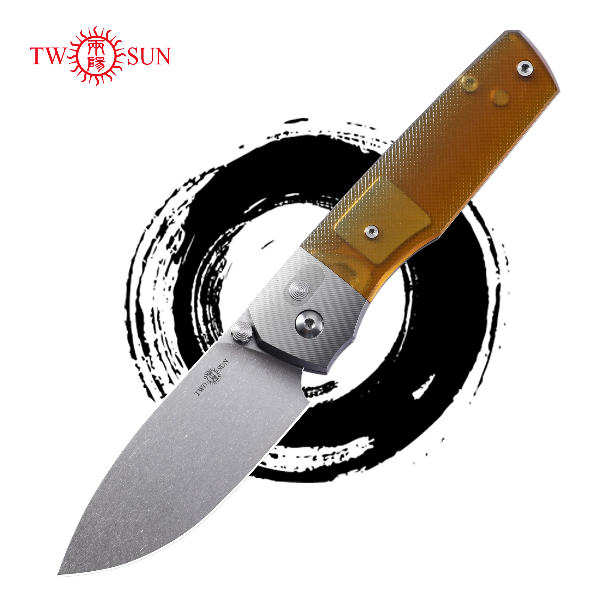 

Two Sun TS433 Pocket Folding Blade Knife K110 Titanium PEI Handle Multi Knife Mens Gift Navaja Cutting Outdoor Hunting Tool EDC