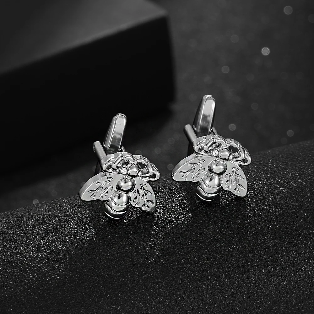 Stolz auf Bienen kollektion Manschetten knöpfe alten Silber goldfarben Insekten gemelos für Mann Jungen Hemd Anzug Schmuck Zubehör – Detail 8