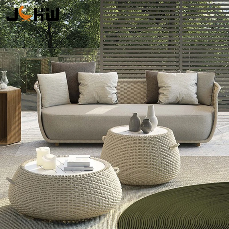 

Rope Hotel Garden Furniture Modern Design Patio Sofa Set Villa Outdoor Sofa