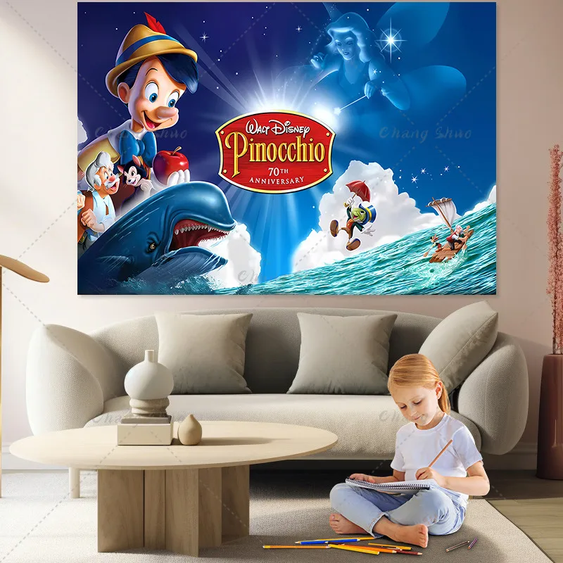 Disney Pinocchio Boys Birthday Backdrop Cute Grandpa Carpenter Party Decoration Photography Background Baby Shower Booth Prop