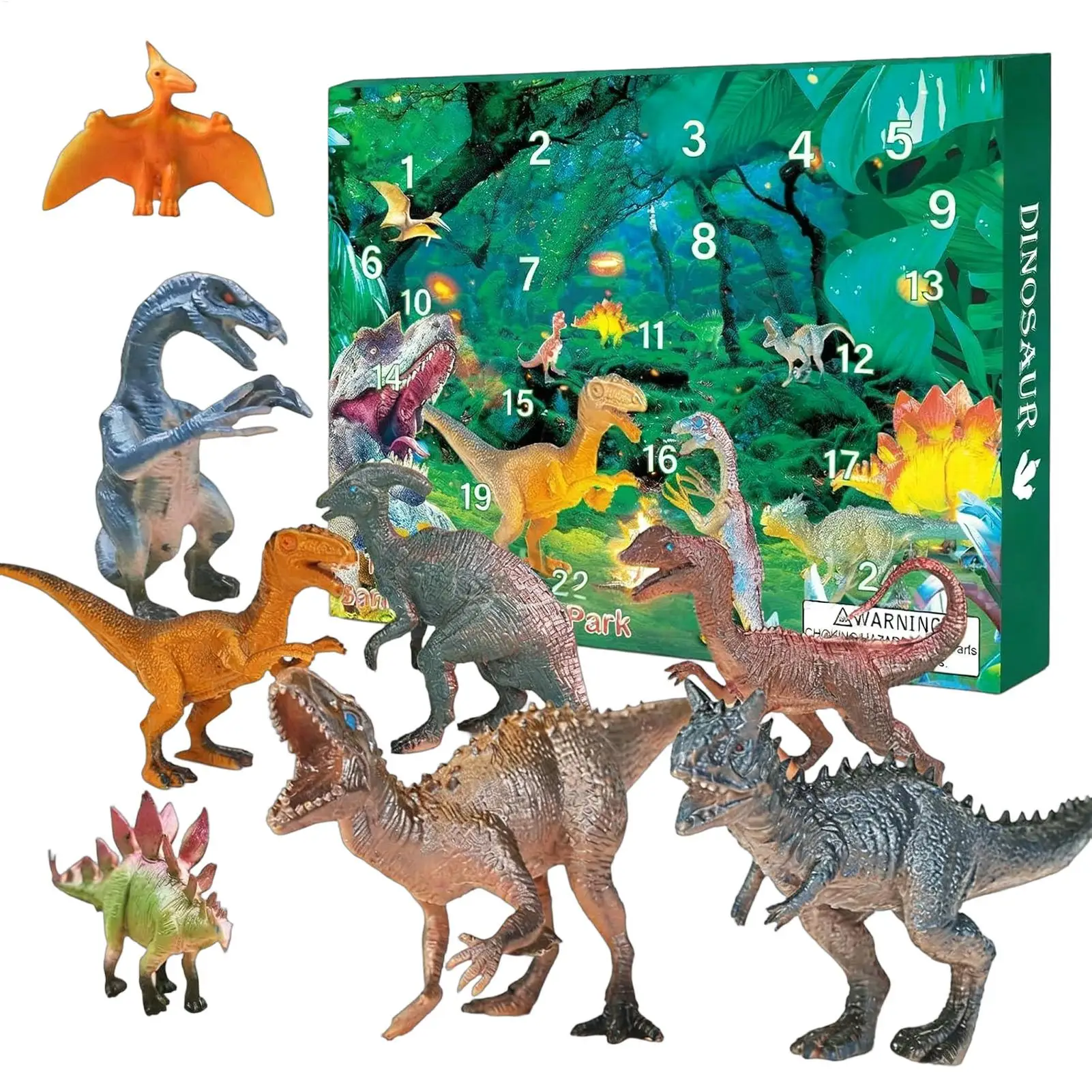 

Рождественский календарь обратного отсчета на 2025 год, 3D динозавр, рождественский адвент-календарь, подарочный набор, 4-дневная рождественская фигурка, календарь обратного отсчета