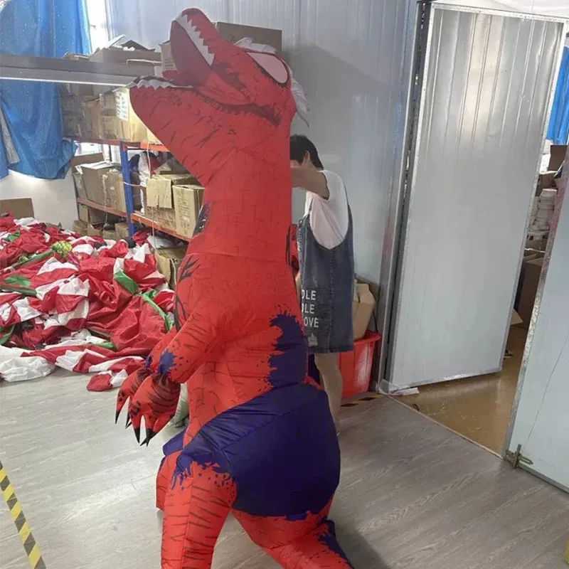 T-rex Spiderma Dinosaur Inflatable Costume Purim Halloween Party Cosplay Fancy Suits Mascot Cartoon Anime Dress for Adult Act