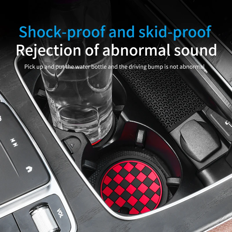 2pcs Car Cup Holder Anti-Slip Coasters Premium PVC Car Coasters Universal Fits Perfectly For Most Cup Car Interior Accessories