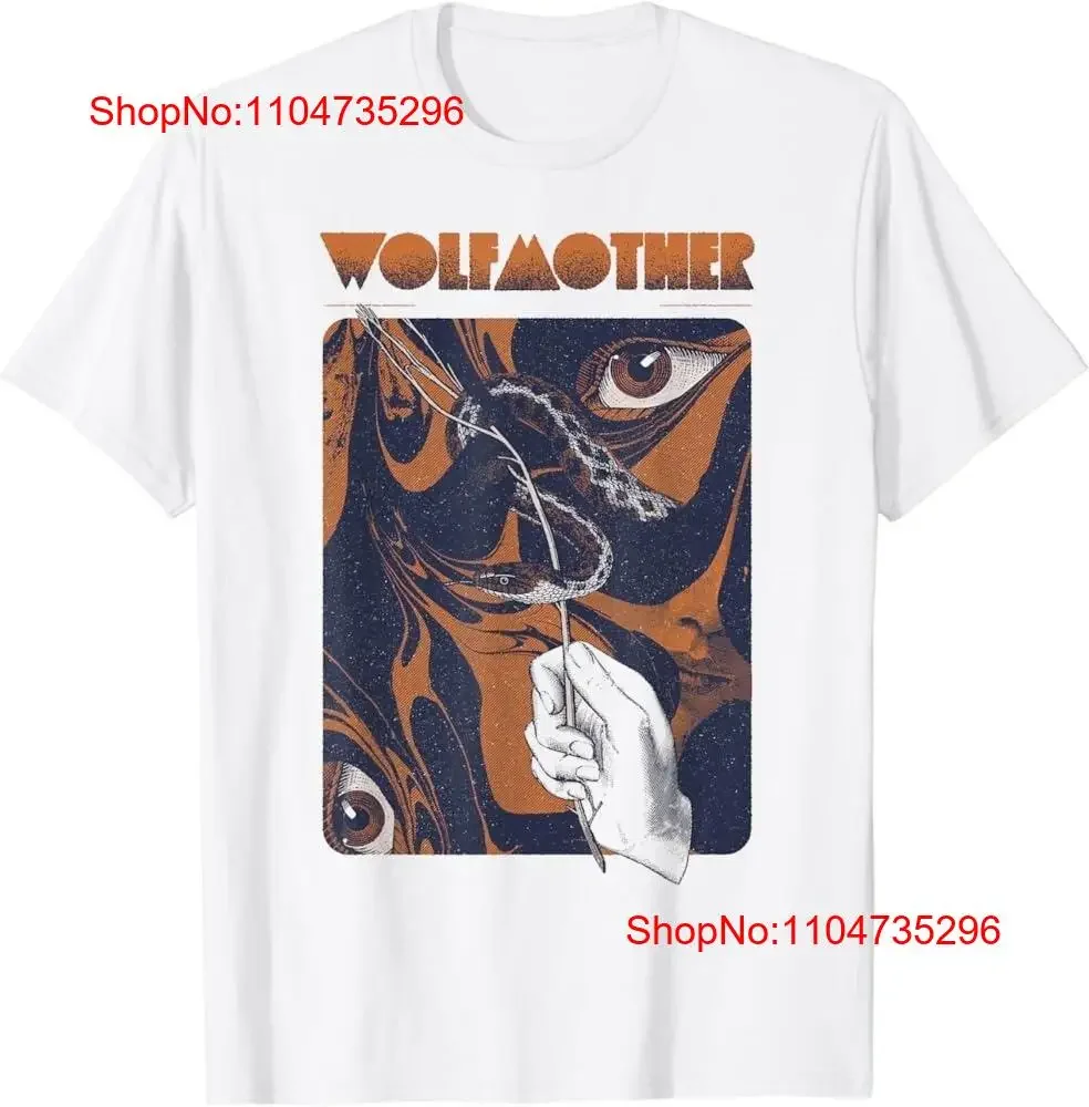 Хлопковая футболка Wolfmother Band белого цвета 100, все размеры BT698, винтажный стираный топ с рисунком для повседневной носки, повседневная слегка